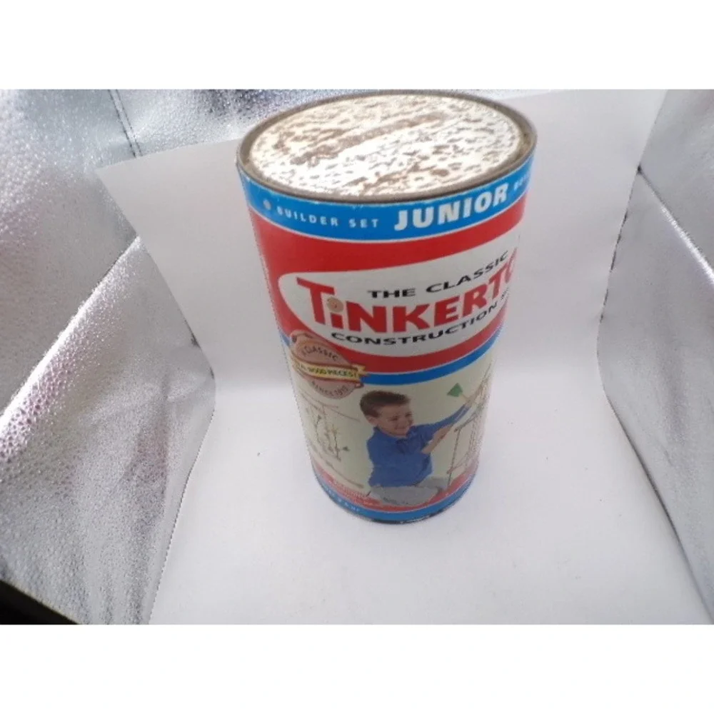 Vintage Tinkertoy Junior Builder‎ Set Classic Construction Toy in Tin